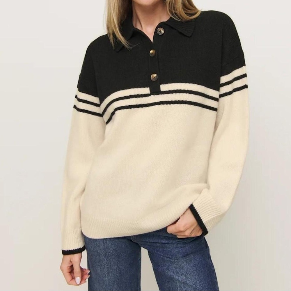 Reformation Brooklyn Cashmere Polo Sweater